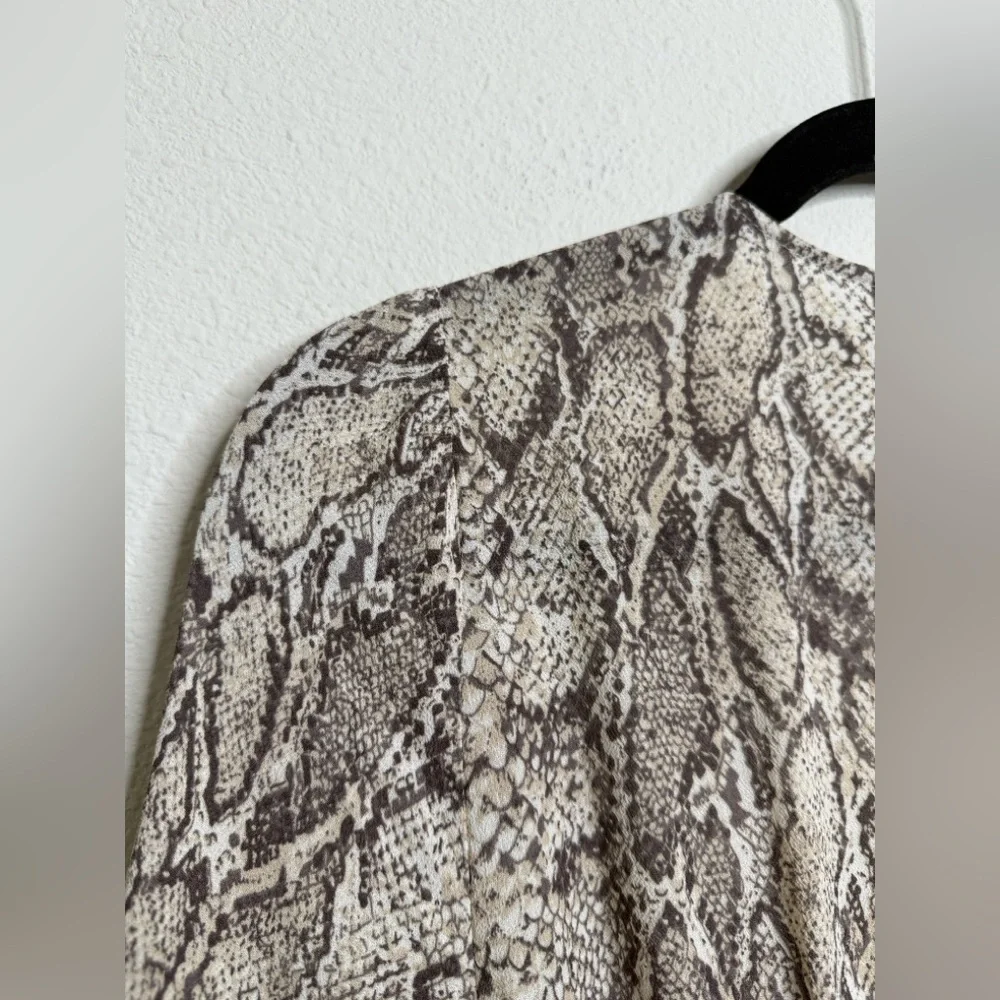 Reformation Monica Wrap Mini Dress Python Snake Print Size Medium PTP-18” - Picture 12 of 16